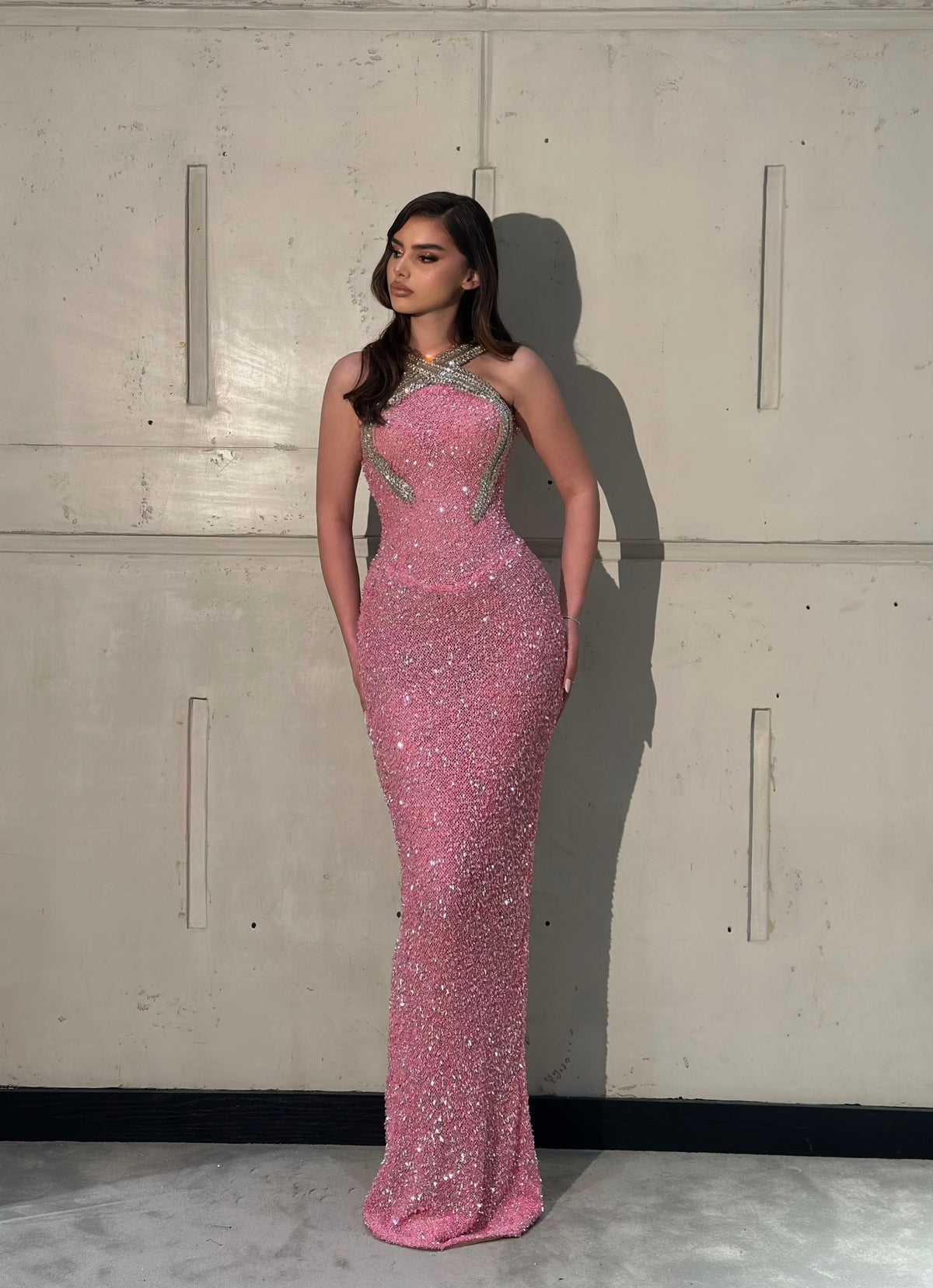 Rènika – Crystal Halter Gown