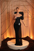 Aria – Black Embellished Structural Gown