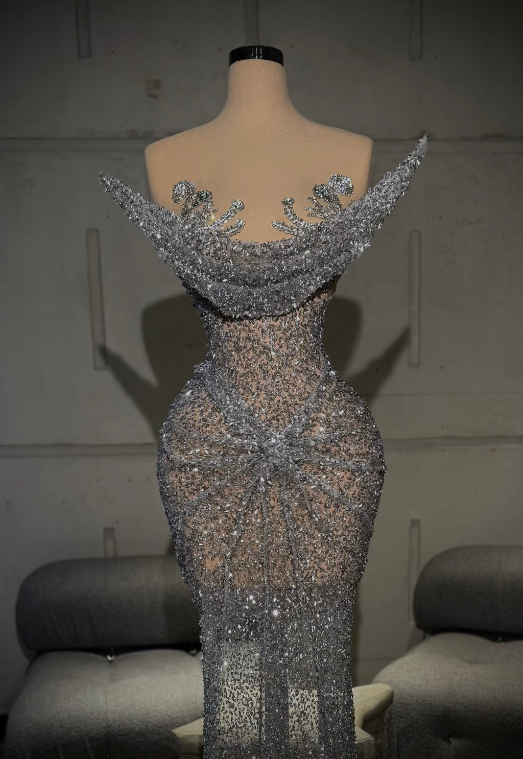 Aurevia - Crystal Off-Shoulder Mermaid Gown