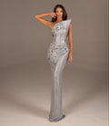 Evalena - One Shoulder Crystal Embellished Gown