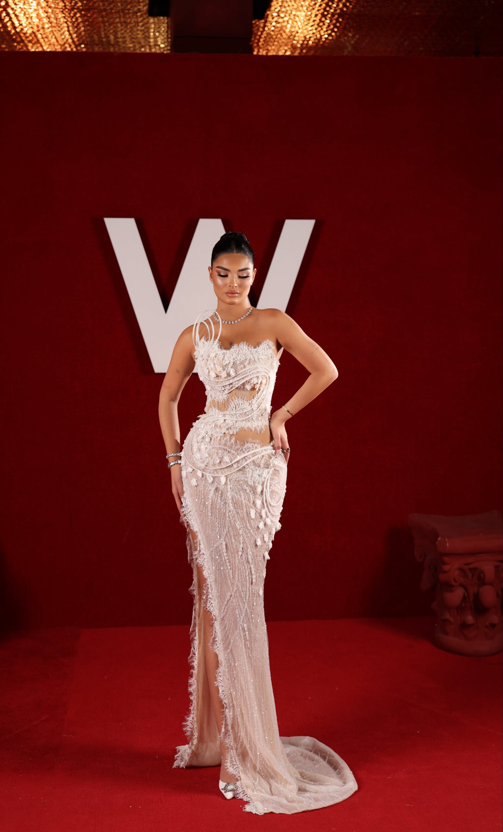 Lela - Asymmetric Cut Out Corset Gown