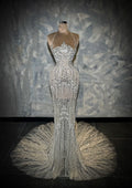 Lanna - Crystal Halter Mermaid Gown