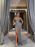 Crystal Embellished Spaghetti Strap Gown