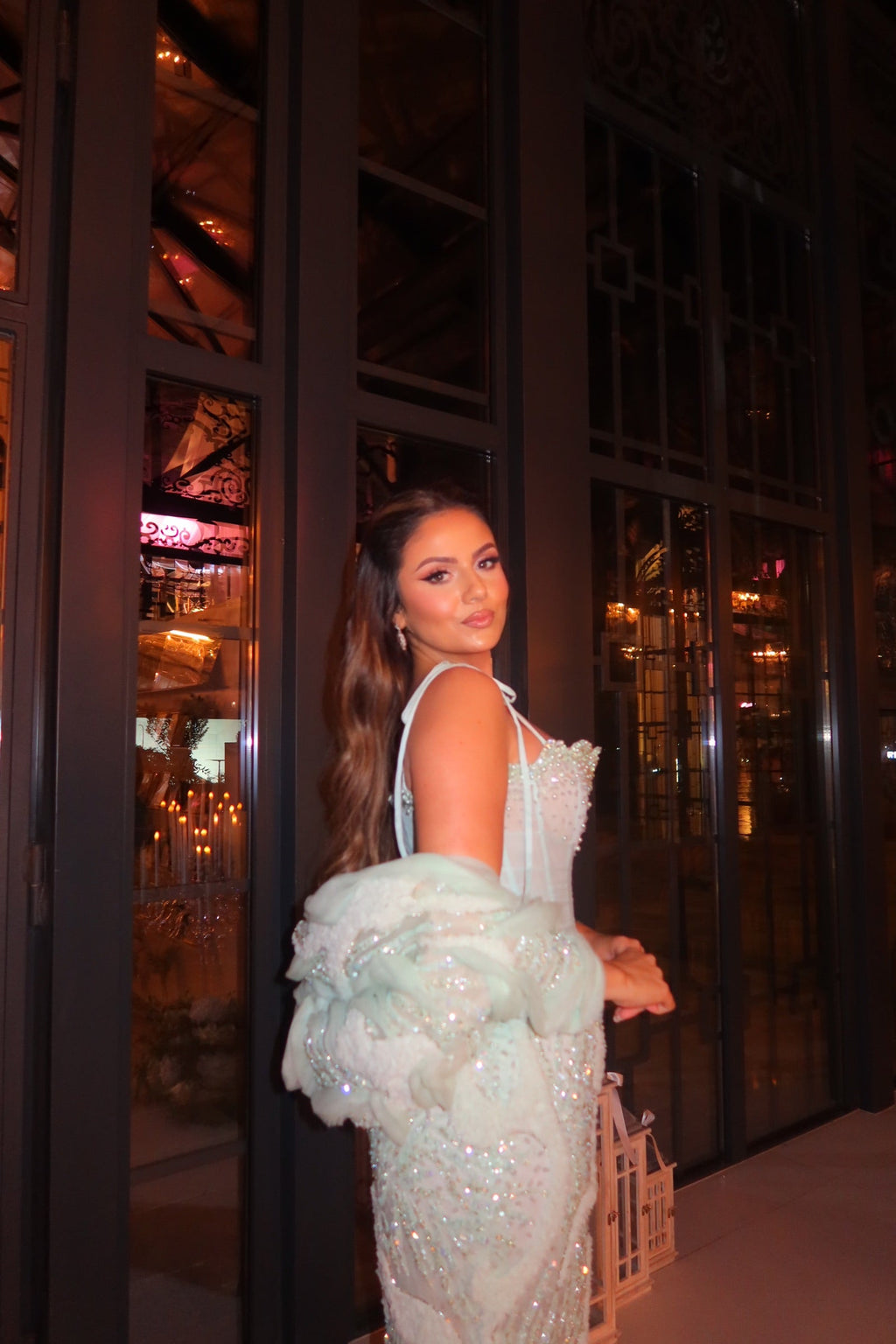 Seafoam Crystal Corset Gown