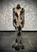 Moána - Black Velvet beaded gown