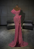 Camilla – Hot Pink Crystal Draped Gown