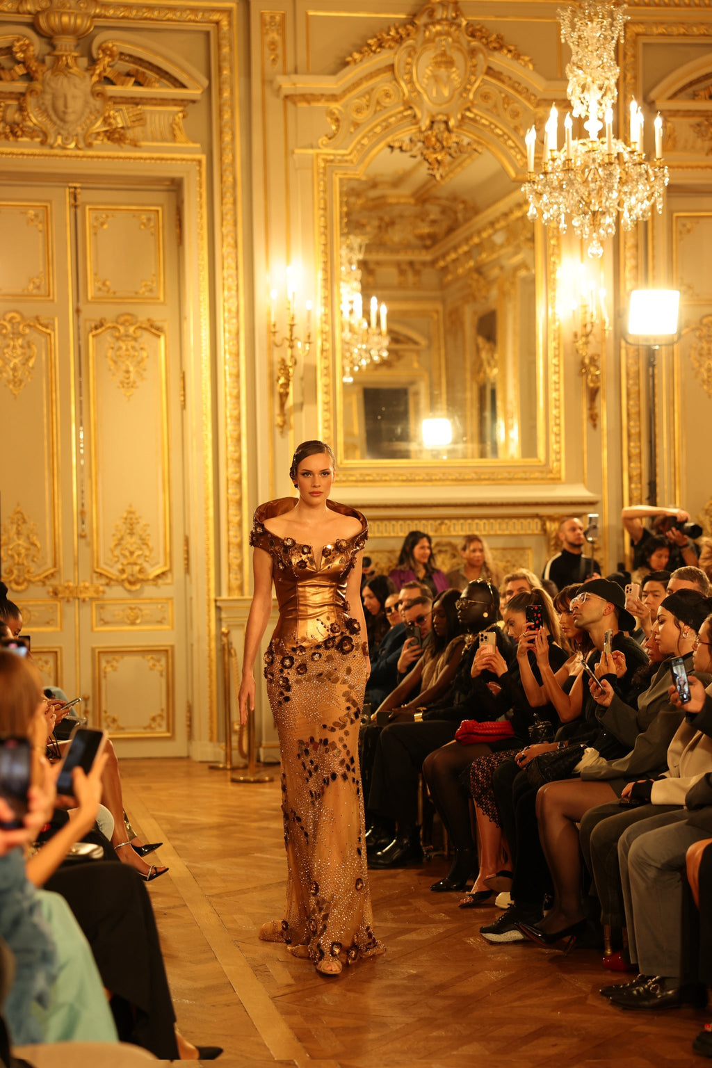Rhea - Bronze Embellished Gown