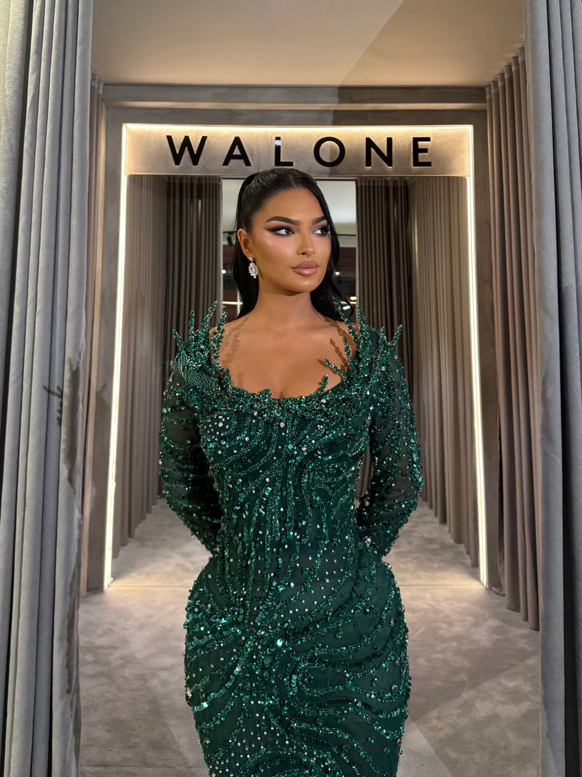 Emerald Royalty Gown with Removable Overskirt