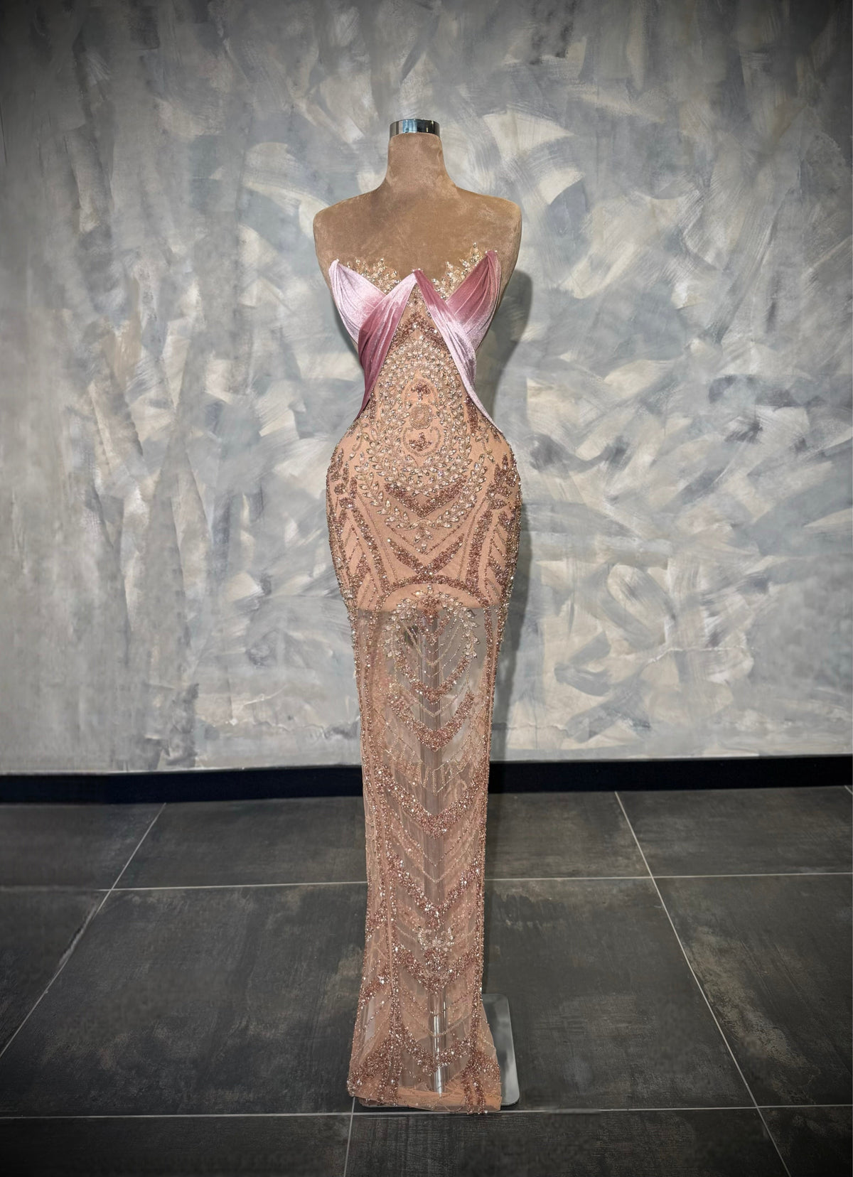 Cléophée - Strapless Crystal Embellished Gown