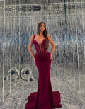 Mirelle – Burgundy Lace Corset Gown