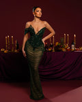Off-Shoulder Beaded Gown
