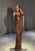 Elarissa - Bronze Beaded Gown
