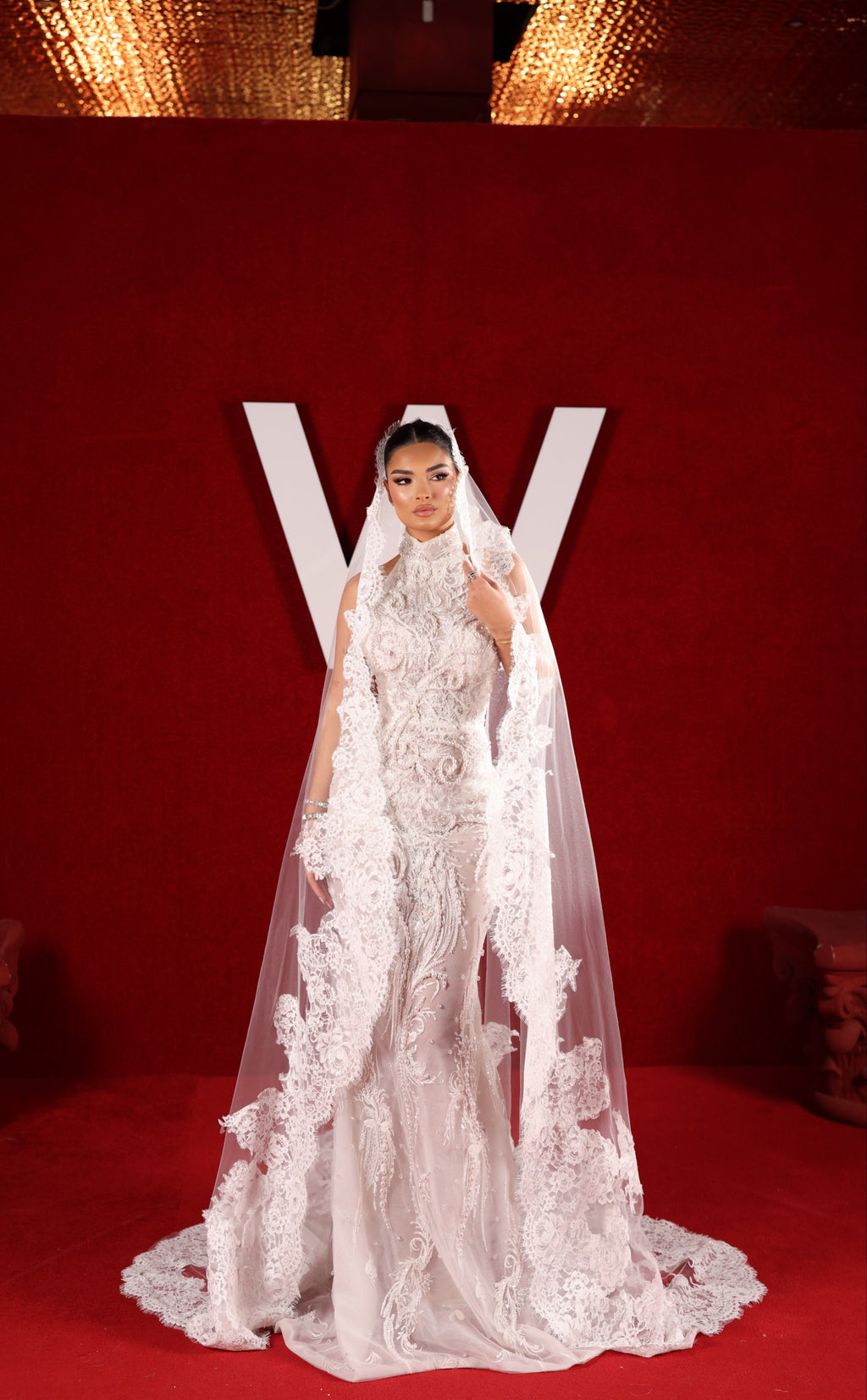 Nara - High Neck Lace Mermaid Gown