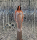 Irissa - Silver Beaded Gown