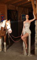 Nayla - Fringe Slit Gown