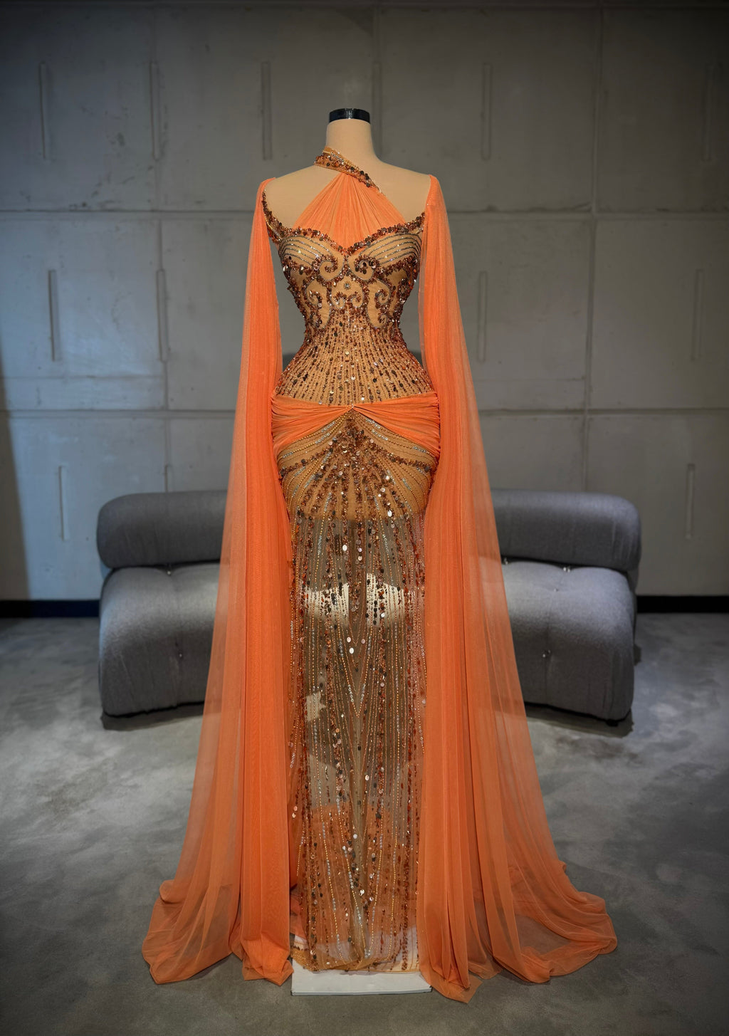 Solandra – Crystal Cape Gown