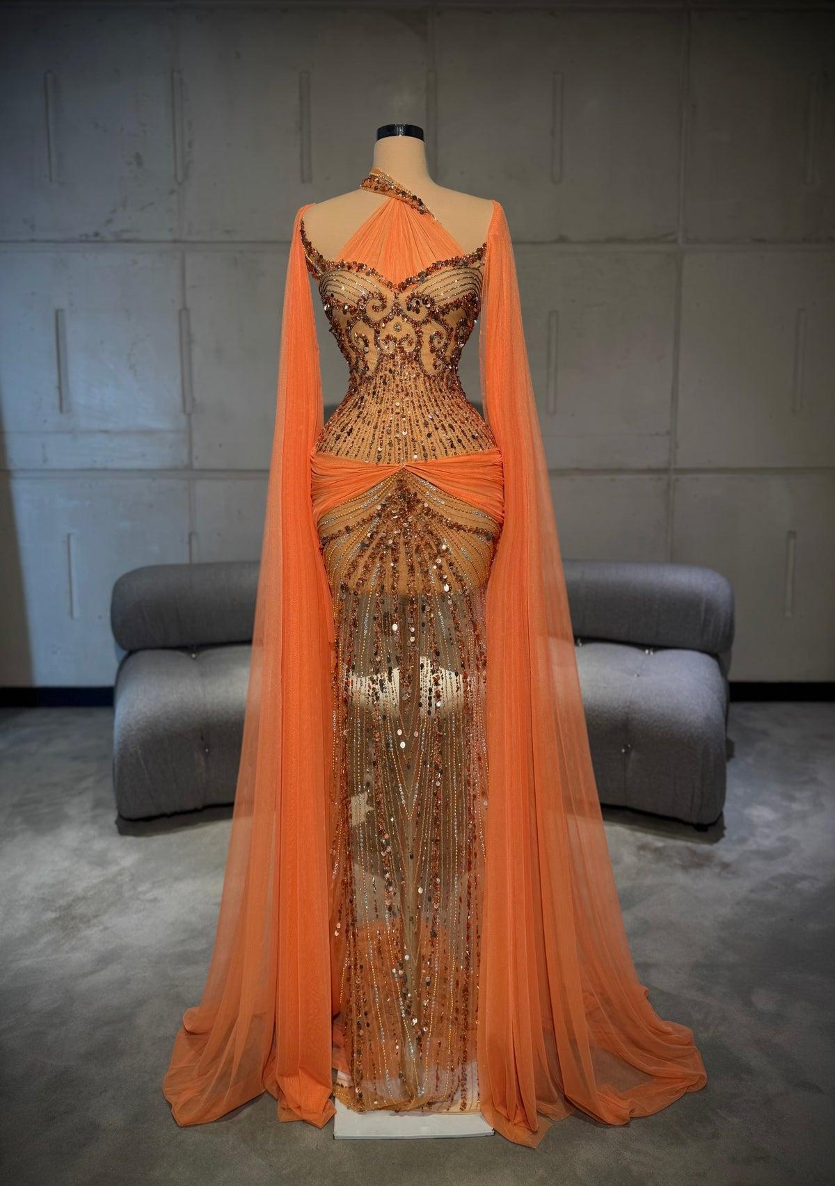 Solandra – Crystal Cape Gown