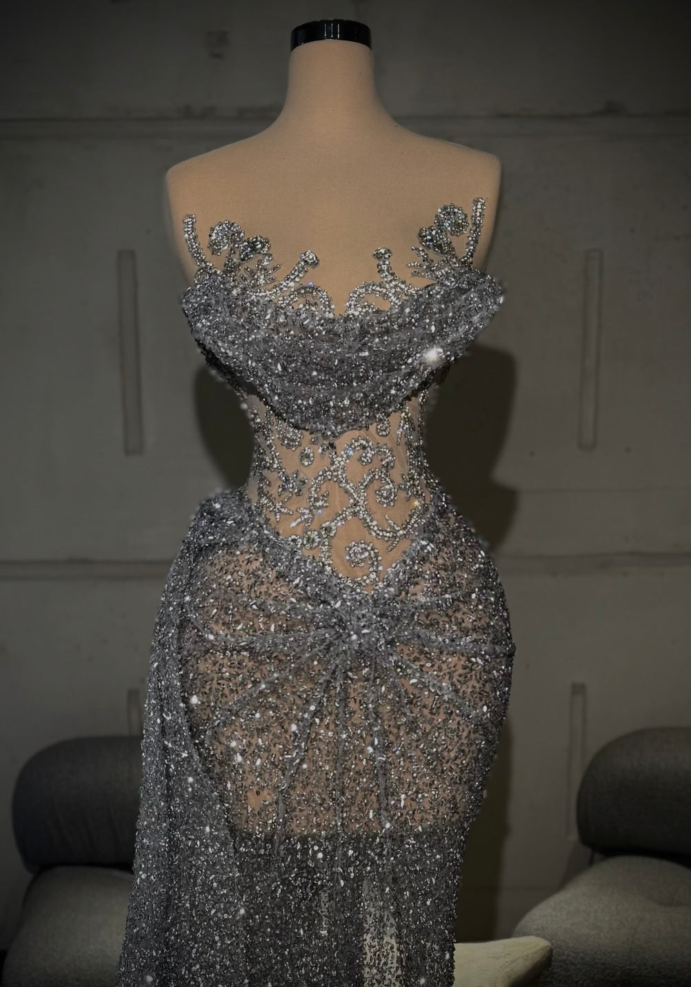 Ava - Strapless Embellished Gown