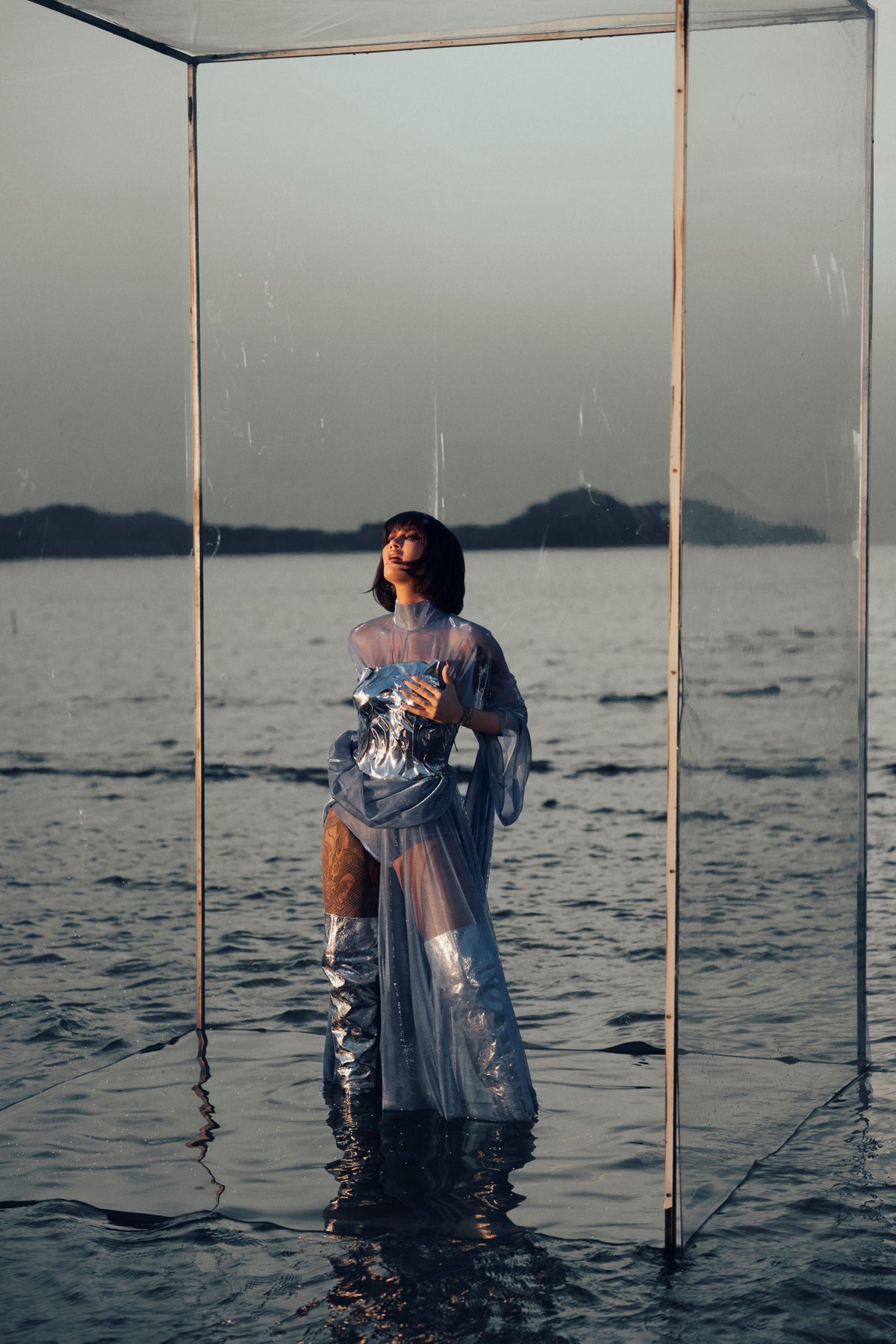 DAFINA ZEQIRI - LONG BABY BLUE DRESS
