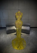 Laeah - Yellow halter neck gown