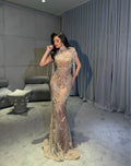 Aurèta - High Neck Fringe Gown