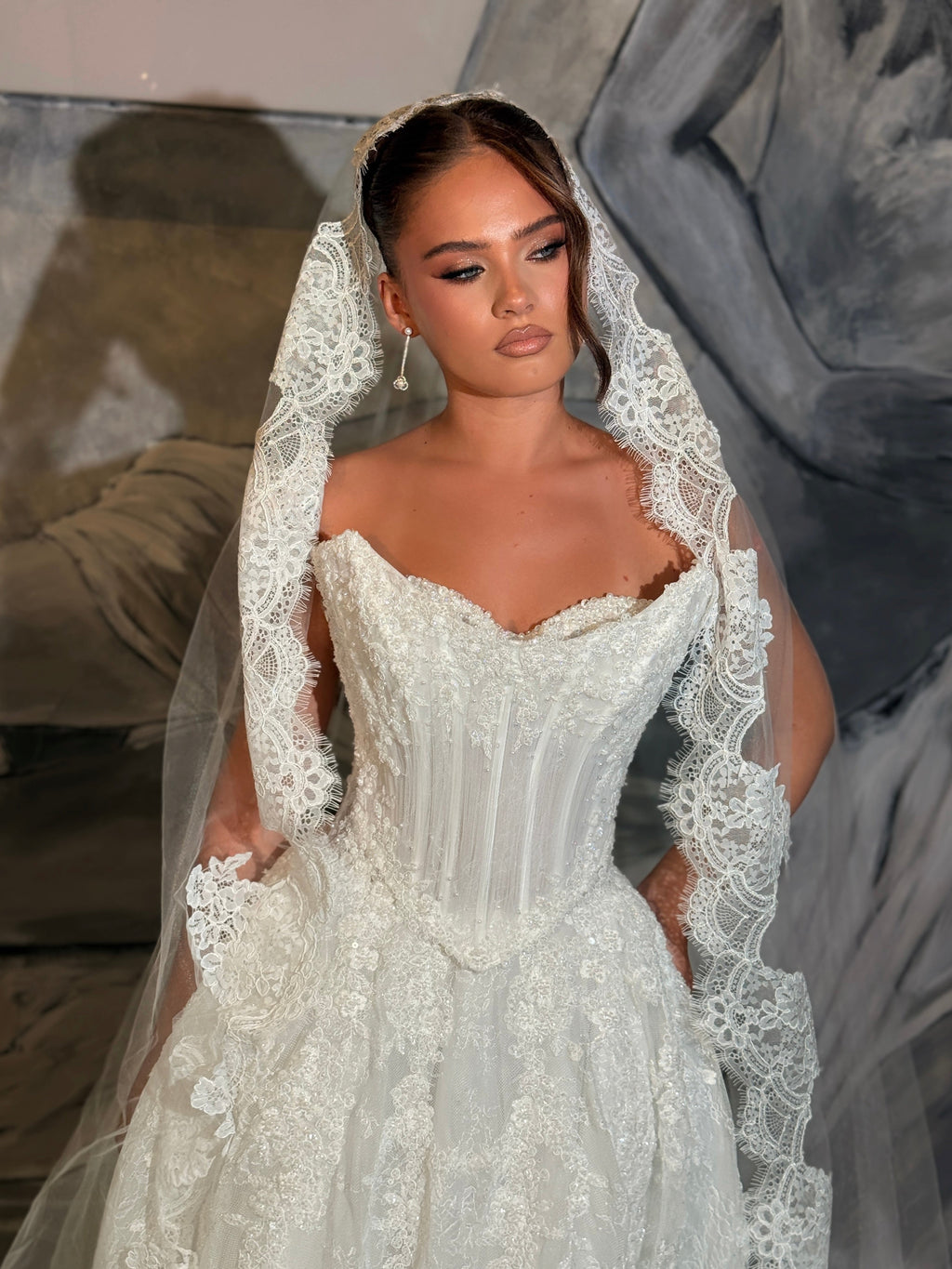 Liorena - Lace A line bridal gown