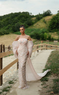 Lysiane - Pleated Sleeve Corset Gown