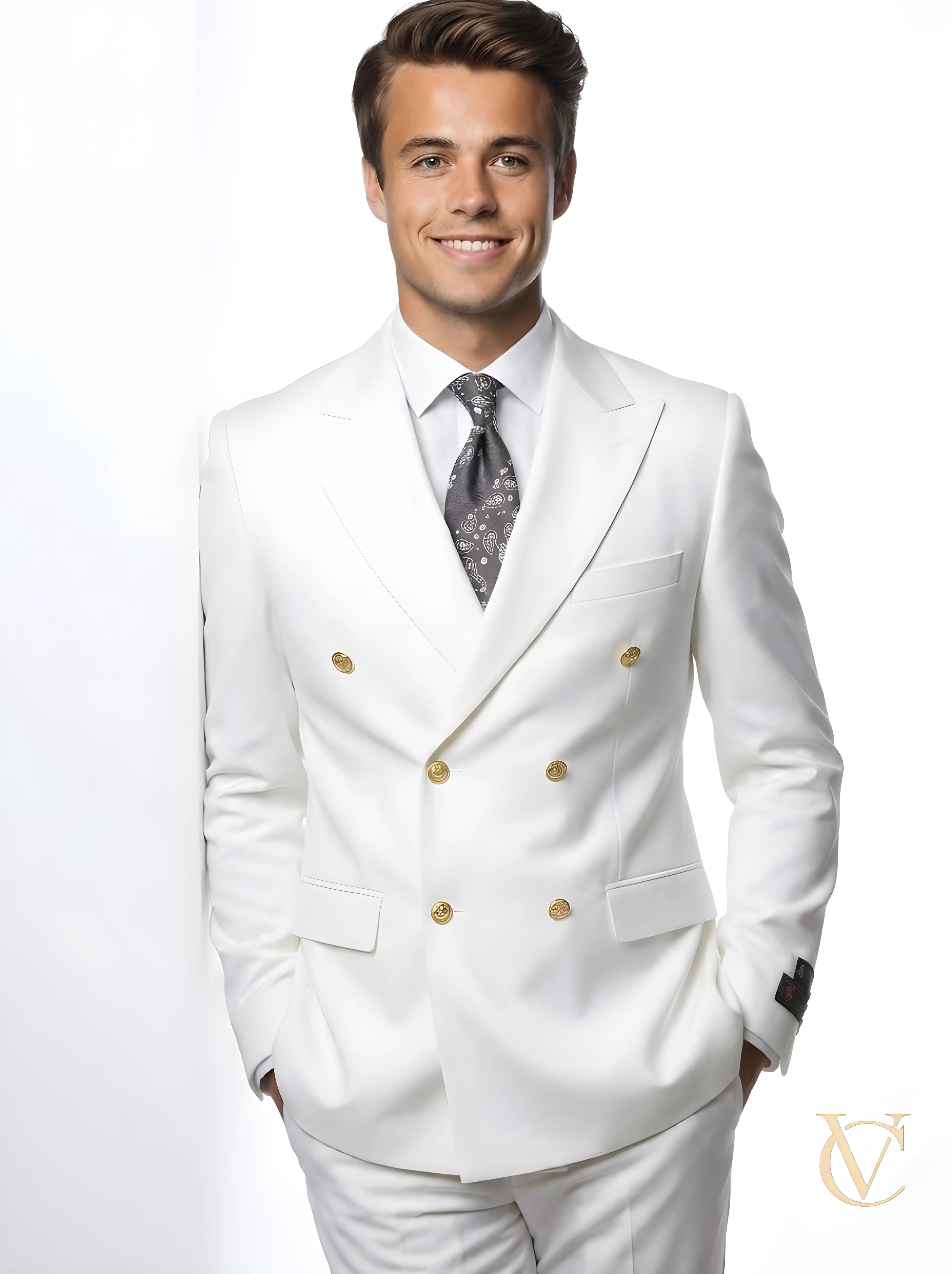 White Two-Piece Tailored Suit