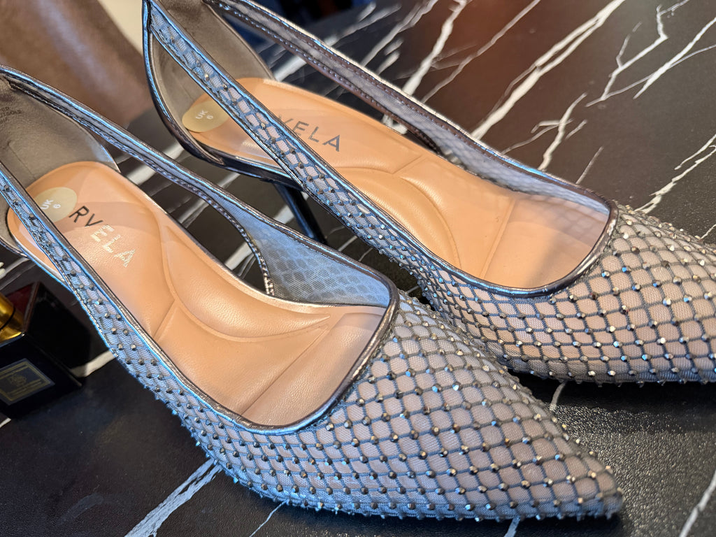 Carvela Crystal Mesh Slingback Heels | Luxury Footwear | Vellure Couture