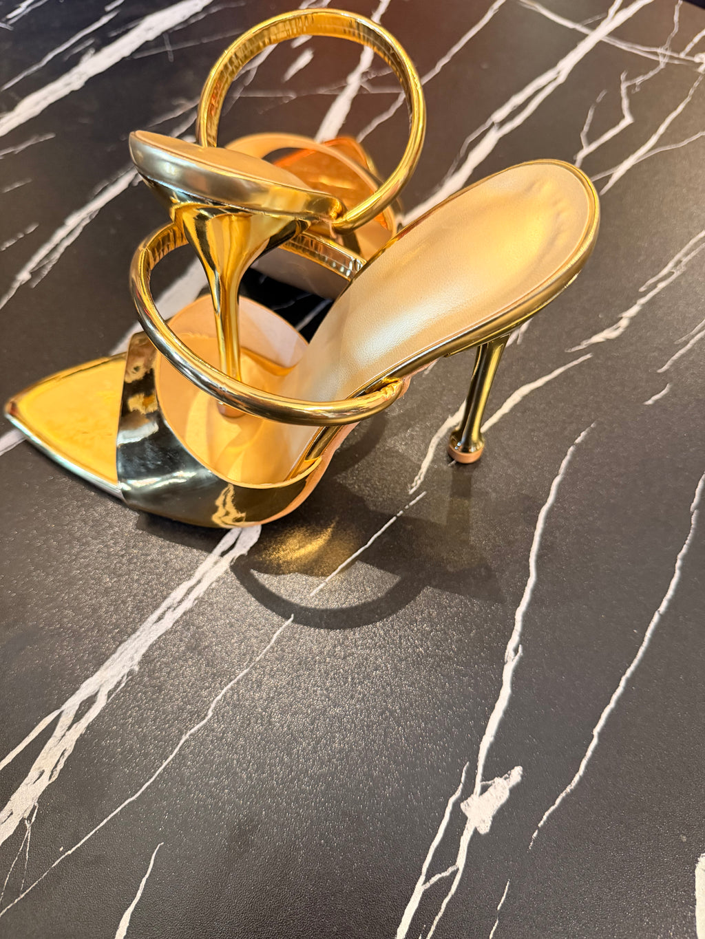 Gold Mirror Metallic Stiletto Heels | Luxury Footwear | Vellure Couture