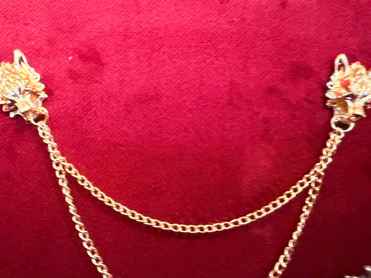 Gold Wolf Head Lapel Chain | Luxury Menswear Accessories | Vellure Couture