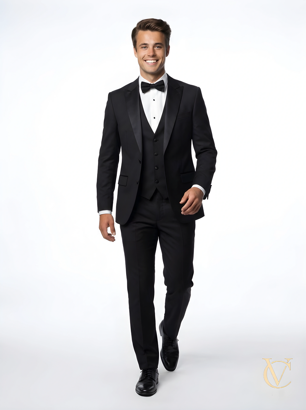 Noir Three-Piece Tuxedo Suit