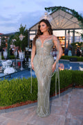 Benessa - Silver Beaded Gown