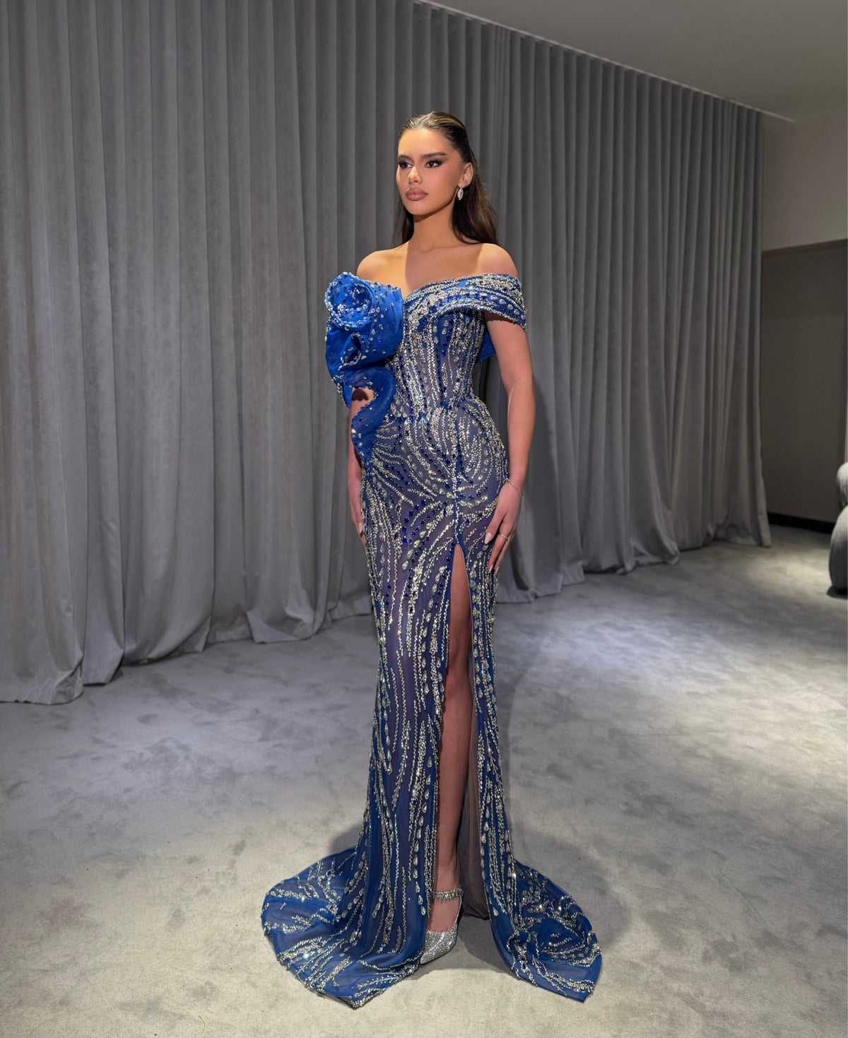 Noéa - Off Shoulder Beaded Corset Gown