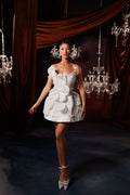 Side Floral Embellishment Short Dress