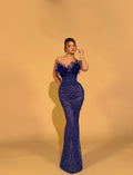 Strapless Feather Gown