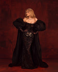 Mirelda - Black Beaded Strapless Gown