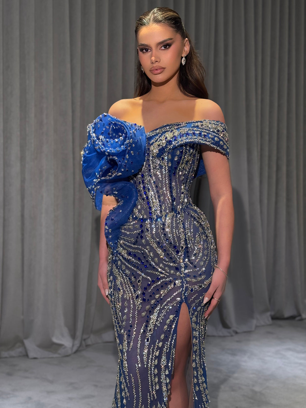Noéa - Off Shoulder Beaded Corset Gown