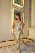 Maréa - Gold Halter Gown