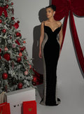 Noemie - Crystal Trimmed Black Gown