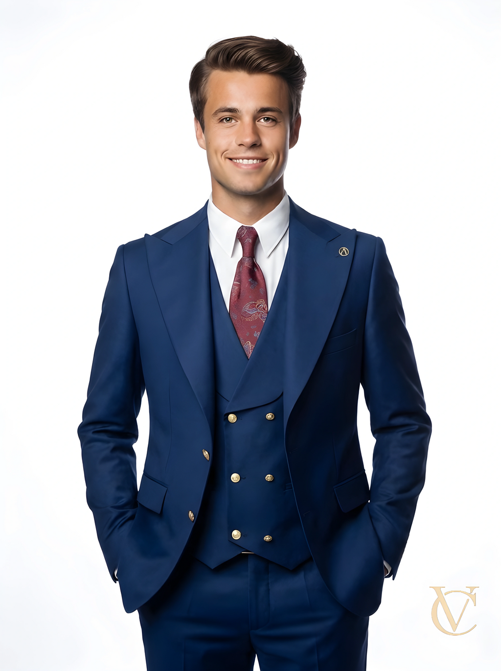 Navy Three-Piece Tailored Suit