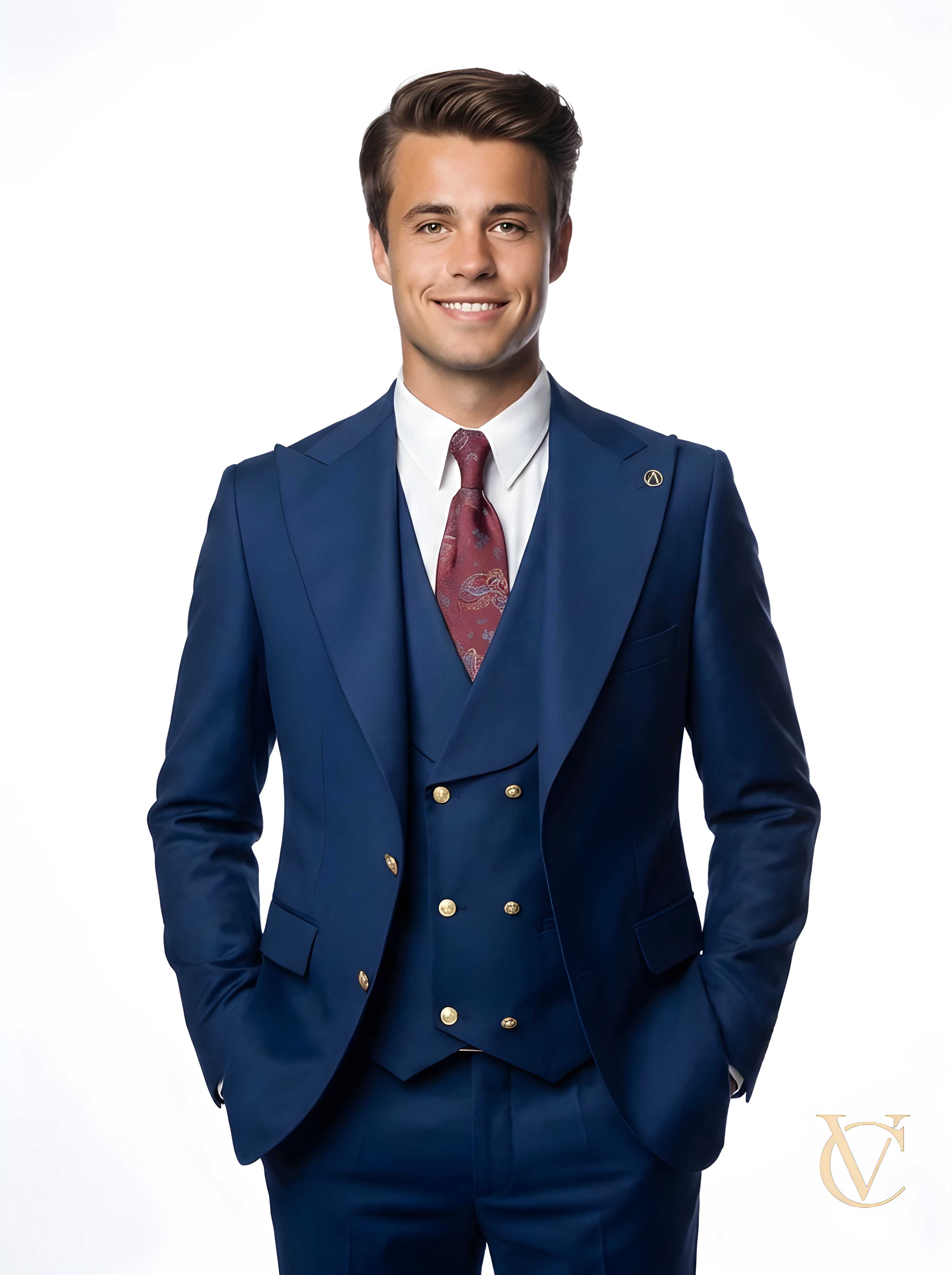 Navy Three-Piece Tailored Suit