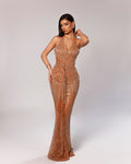 Halter Neck Dress with Ruched Waist