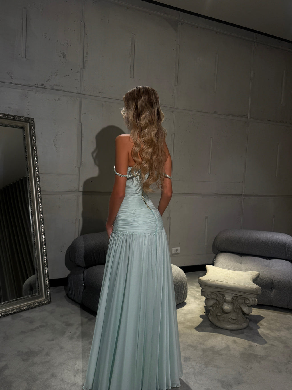 Mya - Flowing Mint Gown
