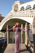 Alda - Fringed Gown with Braided Embroidery
