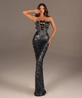 Dayana - Strapless Cut Out Sequin Gown