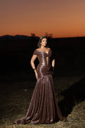Lorena – Off the Shoulder Bronze Gown