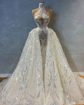 Halter Neck Embroidered Wedding Gown