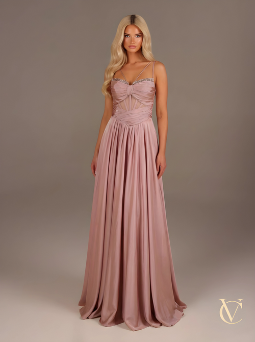 Pink satin evening gown | Luxury couture dress | Vellure Couture Northampton
