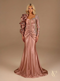 Blush Asymmetric Evening Dress